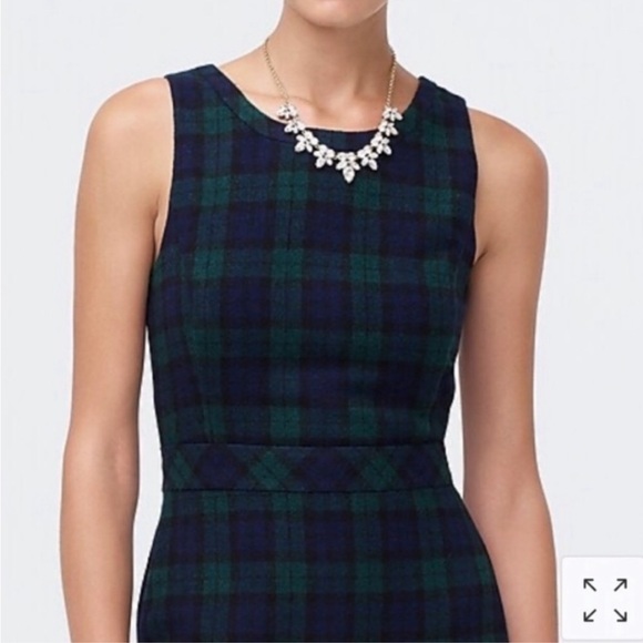 J. Crew Green Plaid Wool Dress Women's Size 00 New. - Picture 3 of 10